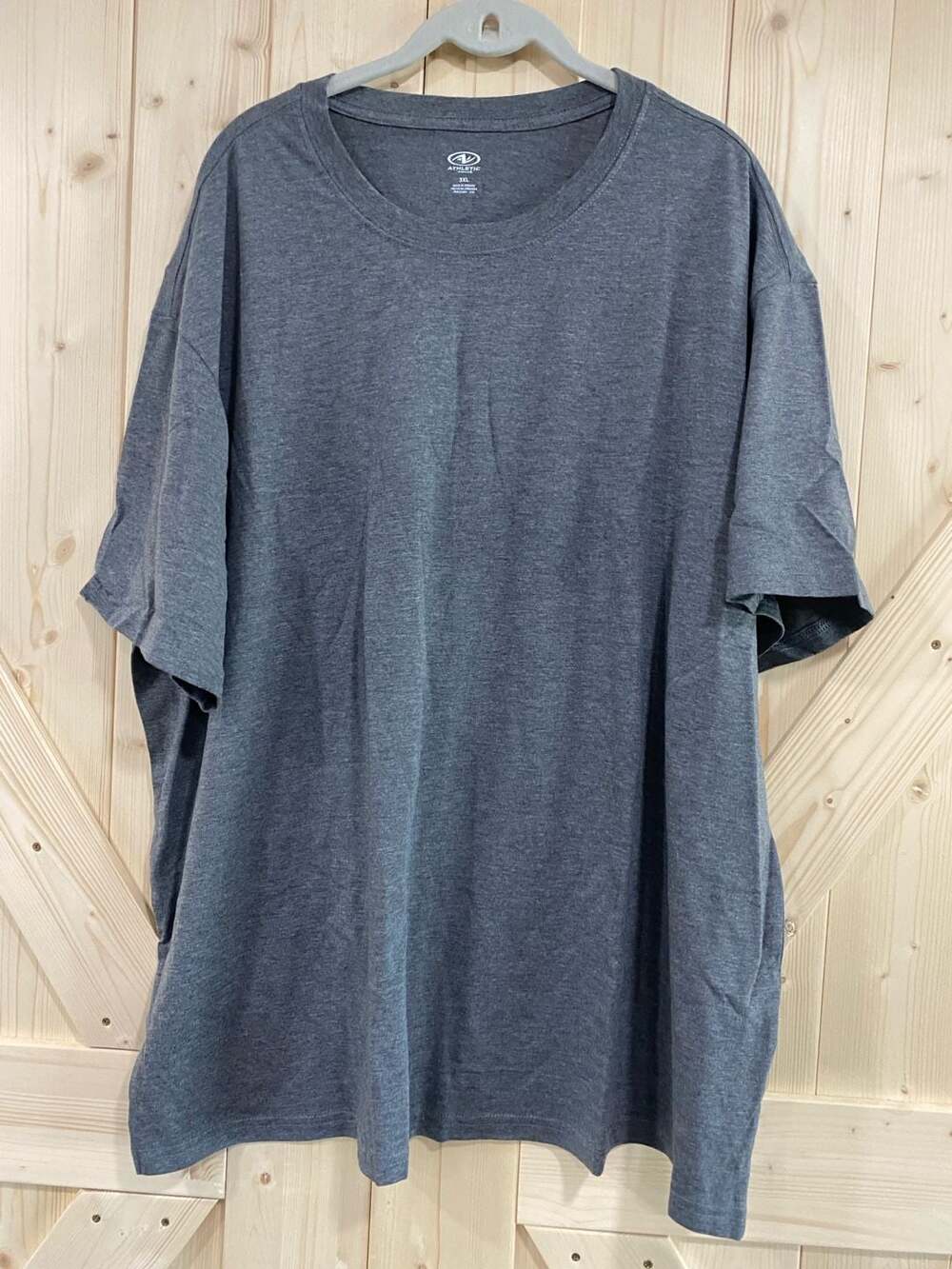 6 X Athletic Works Men's Heather Gray Short Sleeve Crewneck T-Shirt 3XL